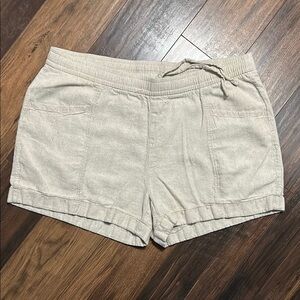 Old Navy Cream Cargo Shorts Linen Blend